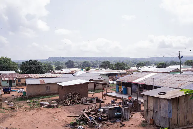 A village seen at Damongo in the Savannah Region