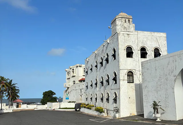 Osu Castle on the coast at Osu, Accra