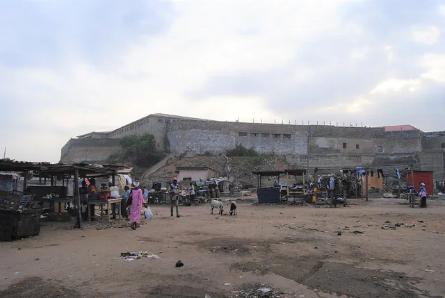 James Fort seen from the beach at Jamestown, Accra