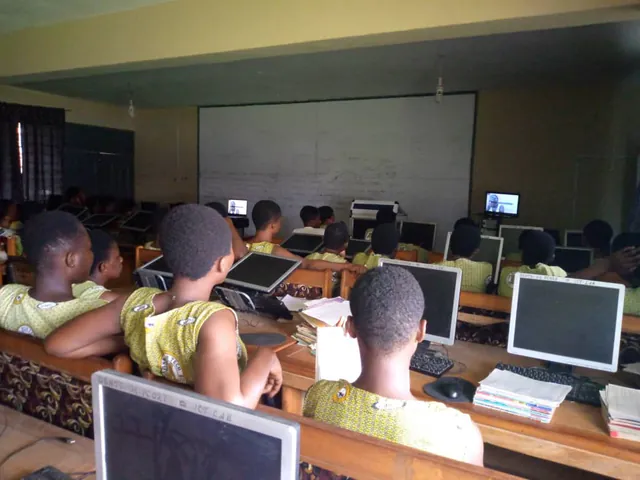 The computer laboratory at Obuasi Senior High Technical School