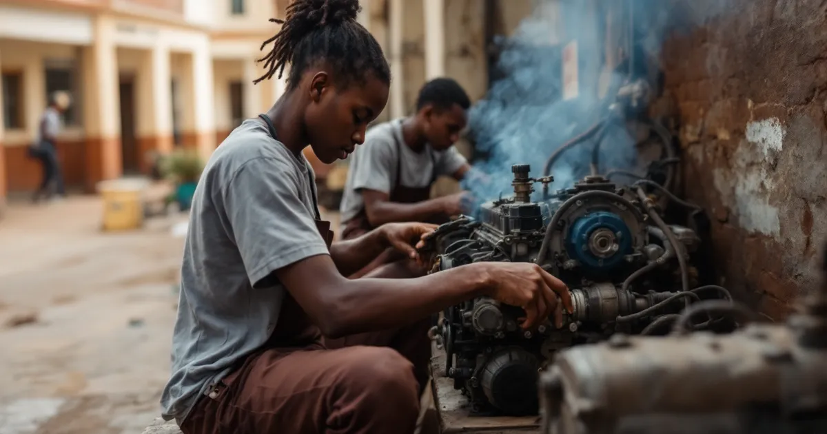 Illustrative photo of university students on a Ghanaian campus. It is a staged illustrative photo, not a record of any real person or school.